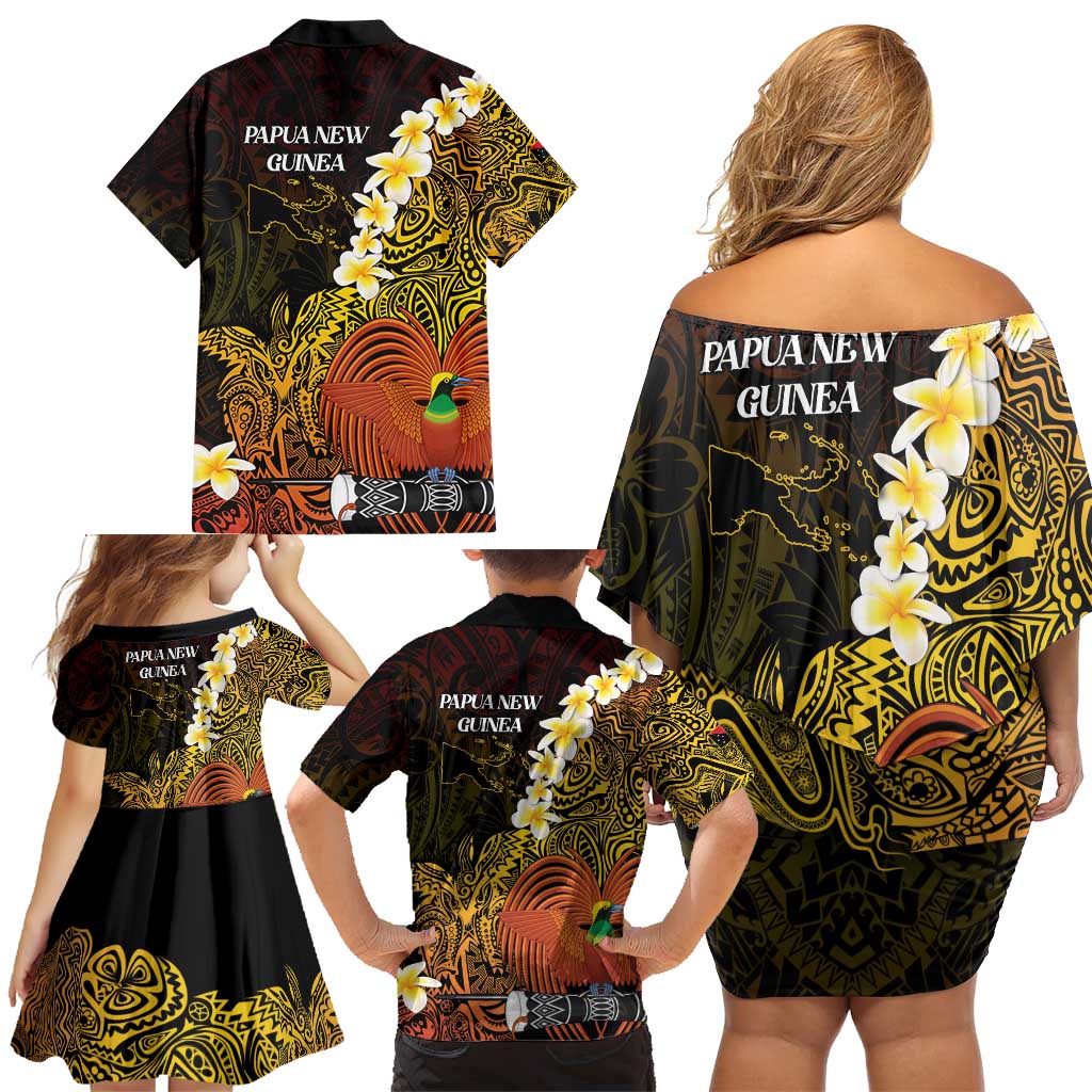 Papua New Guinea 1975 Family Matching Off Shoulder Short Dress and Hawaiian Shirt Create Our History Inspire Our Future - Polynesian Pride