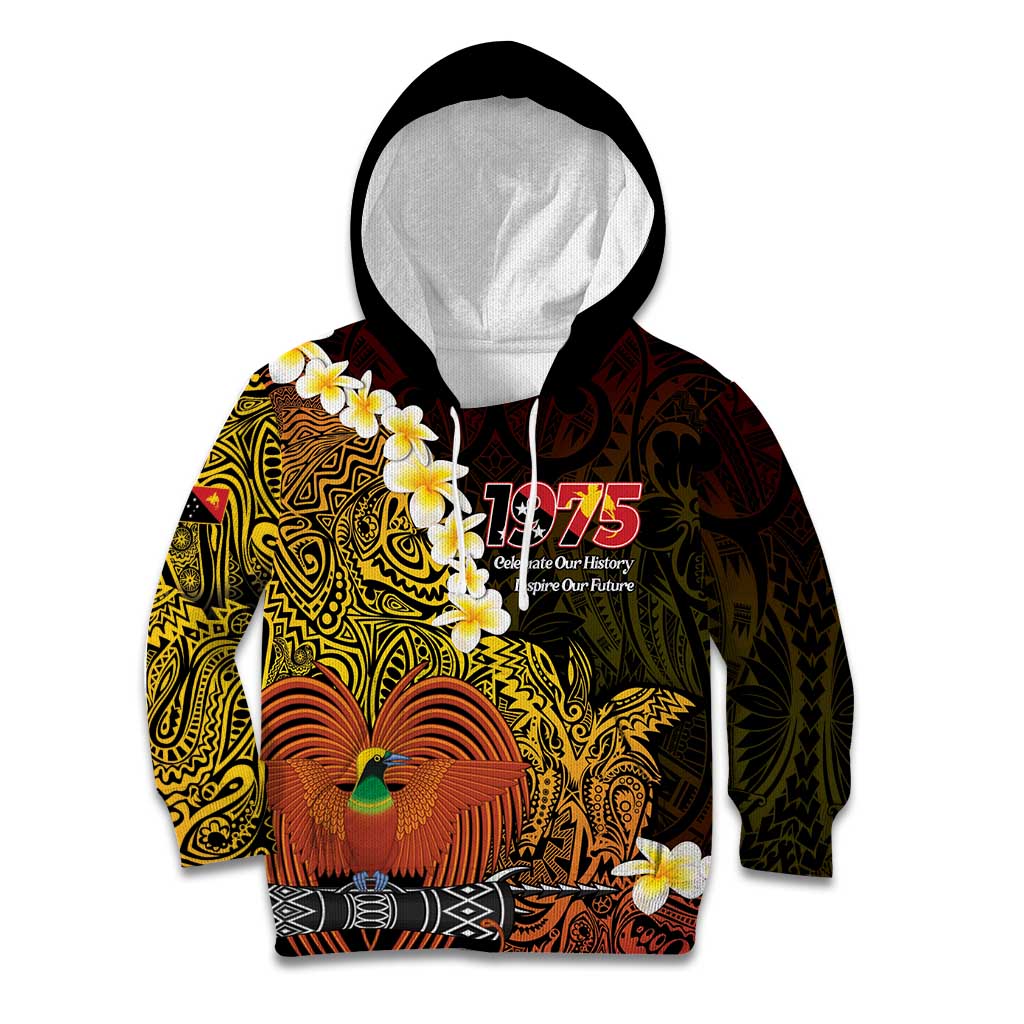 Papua New Guinea 1975 Kid Hoodie Create Our History Inspire Our Future LT14 Hoodie Black - Polynesian Pride