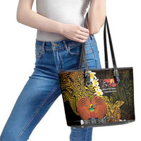 Papua New Guinea 1975 Leather Tote Bag Create Our History Inspire Our Future - Polynesian Pride