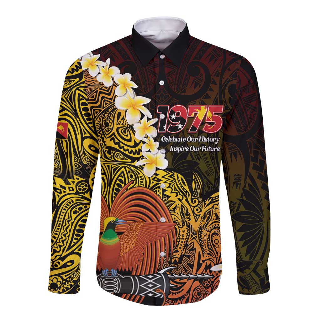 Papua New Guinea 1975 Long Sleeve Button Shirt Create Our History Inspire Our Future - Polynesian Pride