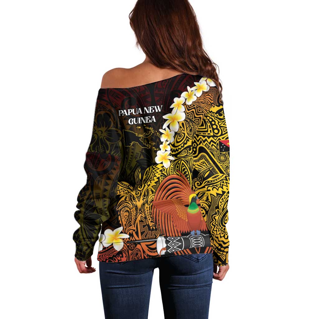 Papua New Guinea 1975 Off Shoulder Sweater Create Our History Inspire Our Future - Polynesian Pride