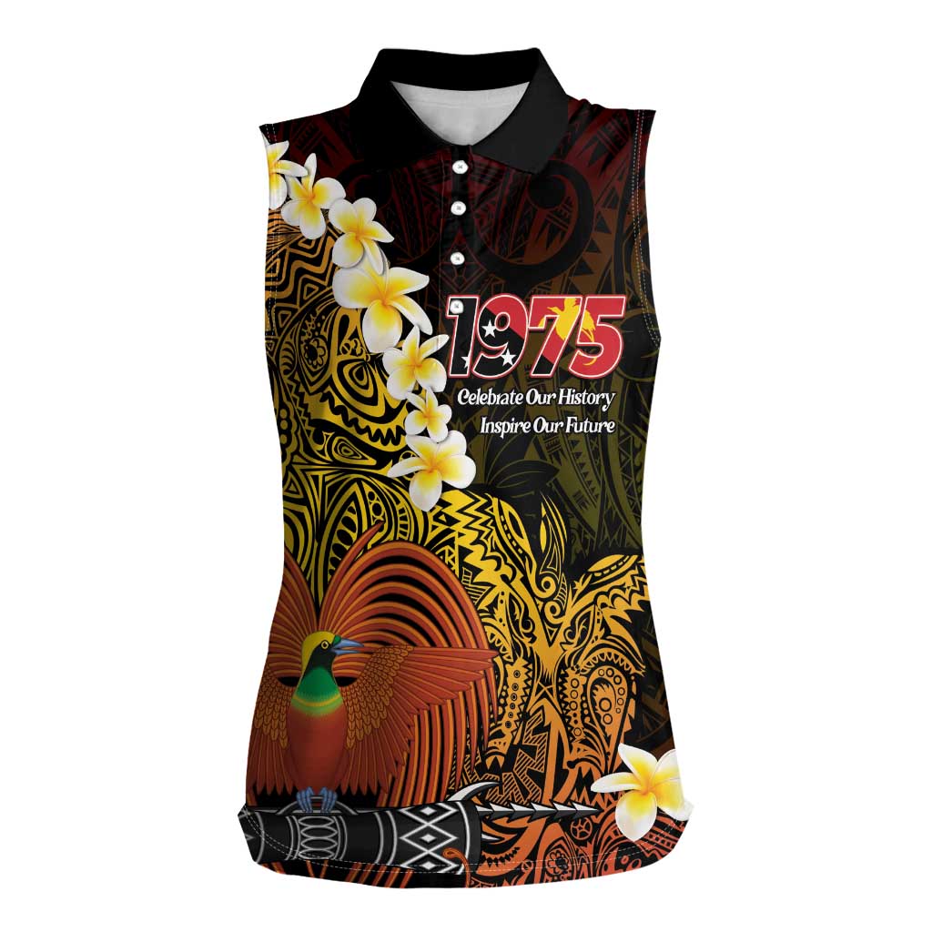 Papua New Guinea 1975 Women Sleeveless Polo Shirt Create Our History Inspire Our Future - Polynesian Pride