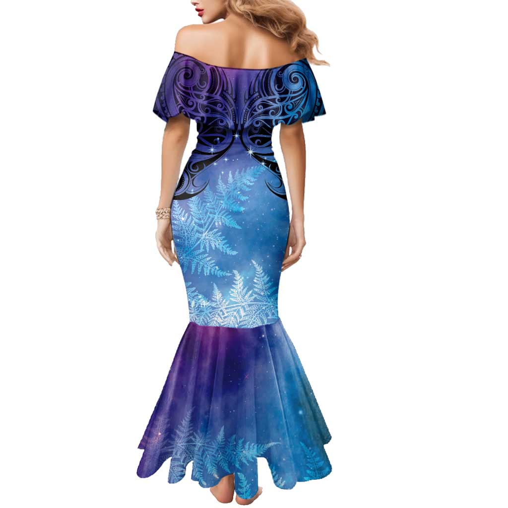 New Zealand Matariki Family Matching Mermaid Dress and Hawaiian Shirt Aotearoa Maori New Year Galaxy Maori Silver Fern