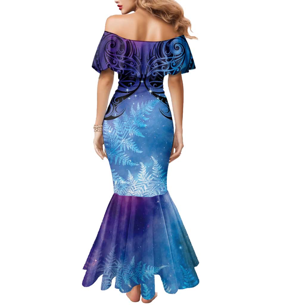 New Zealand Matariki Mermaid Dress Aotearoa Maori New Year Galaxy Maori Silver Fern