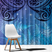 New Zealand Matariki Window Curtain Aotearoa Maori New Year Galaxy Maori Silver Fern