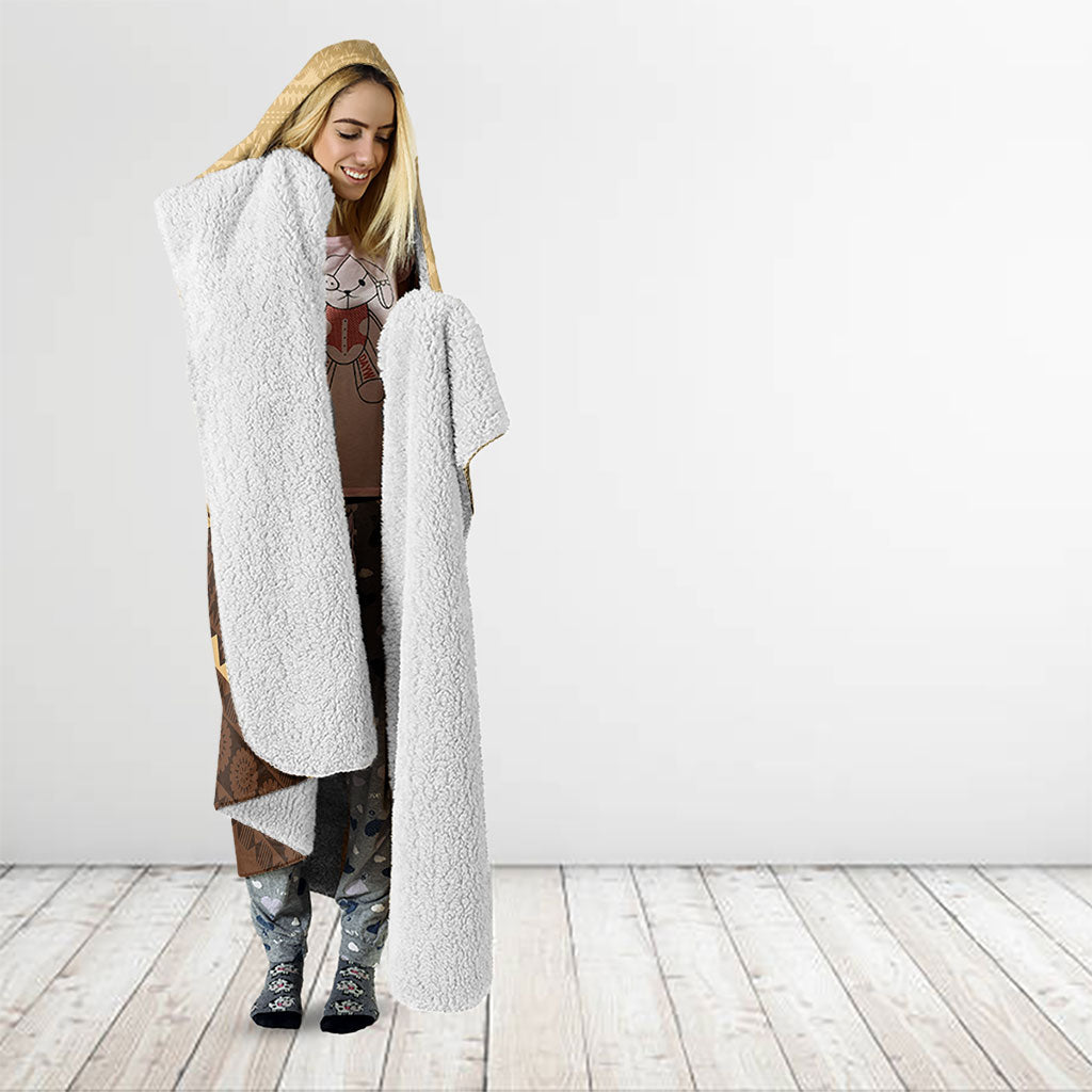 Personalised Bula Vinaka Fiji Drua Hooded Blanket Fijian Traditional Canoe Tapa Cloth Beige LT14 - Polynesian Pride