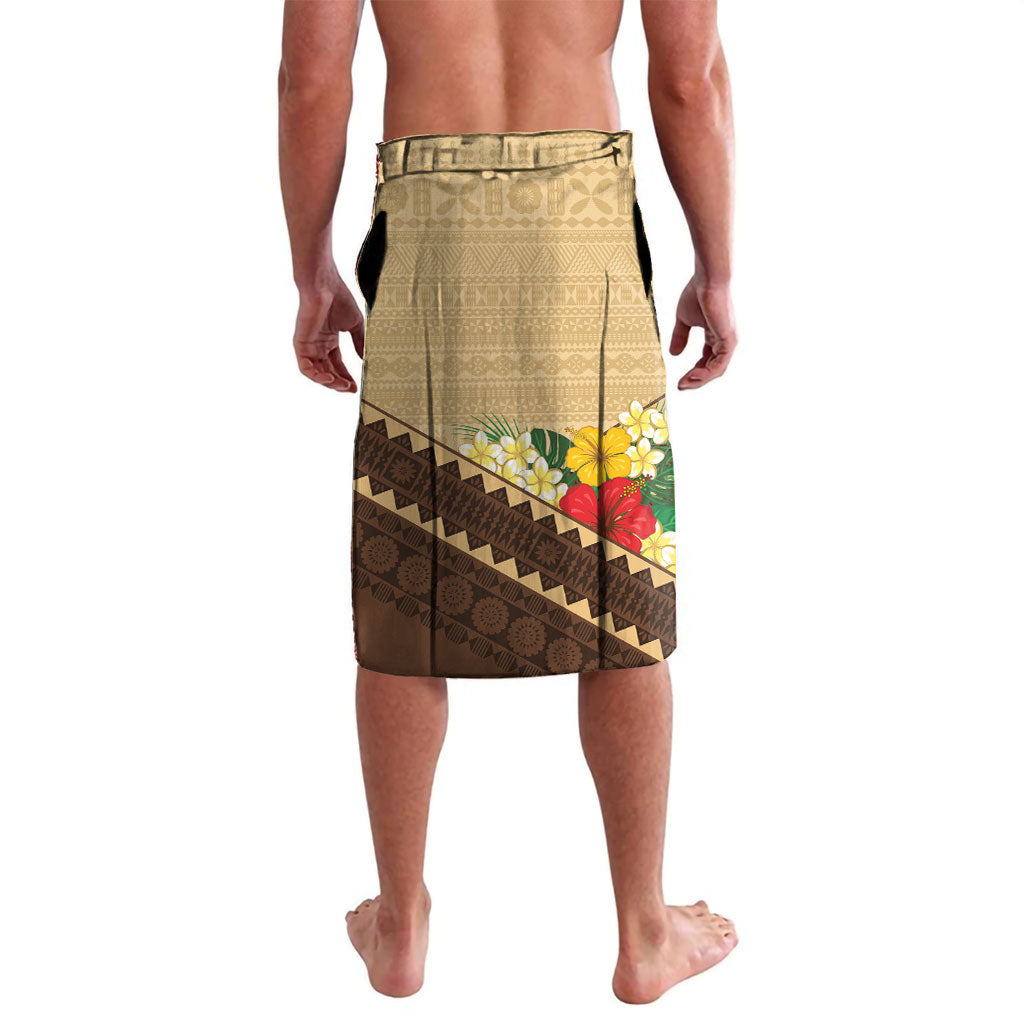 Personalised Bula Vinaka Fiji Drua Lavalava Fijian Traditional Canoe Tapa Cloth Beige LT14 - Polynesian Pride