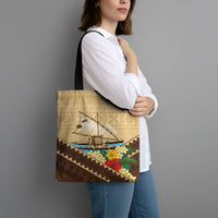 Personalised Bula Vinaka Fiji Drua Tote Bag Fijian Traditional Canoe Tapa Cloth Beige LT14 - Polynesian Pride