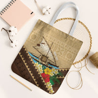 Personalised Bula Vinaka Fiji Drua Tote Bag Fijian Traditional Canoe Tapa Cloth Beige LT14 White Strap One Size Beige - Polynesian Pride