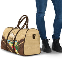 Personalised Bula Vinaka Fiji Drua Travel Bag Fijian Traditional Canoe Tapa Cloth Beige LT14 - Polynesian Pride