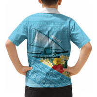 Personalised Bula Vinaka Fiji Drua Hawaiian Shirt Fijian Traditional Canoe Tapa Cloth Blue LT14 - Polynesian Pride