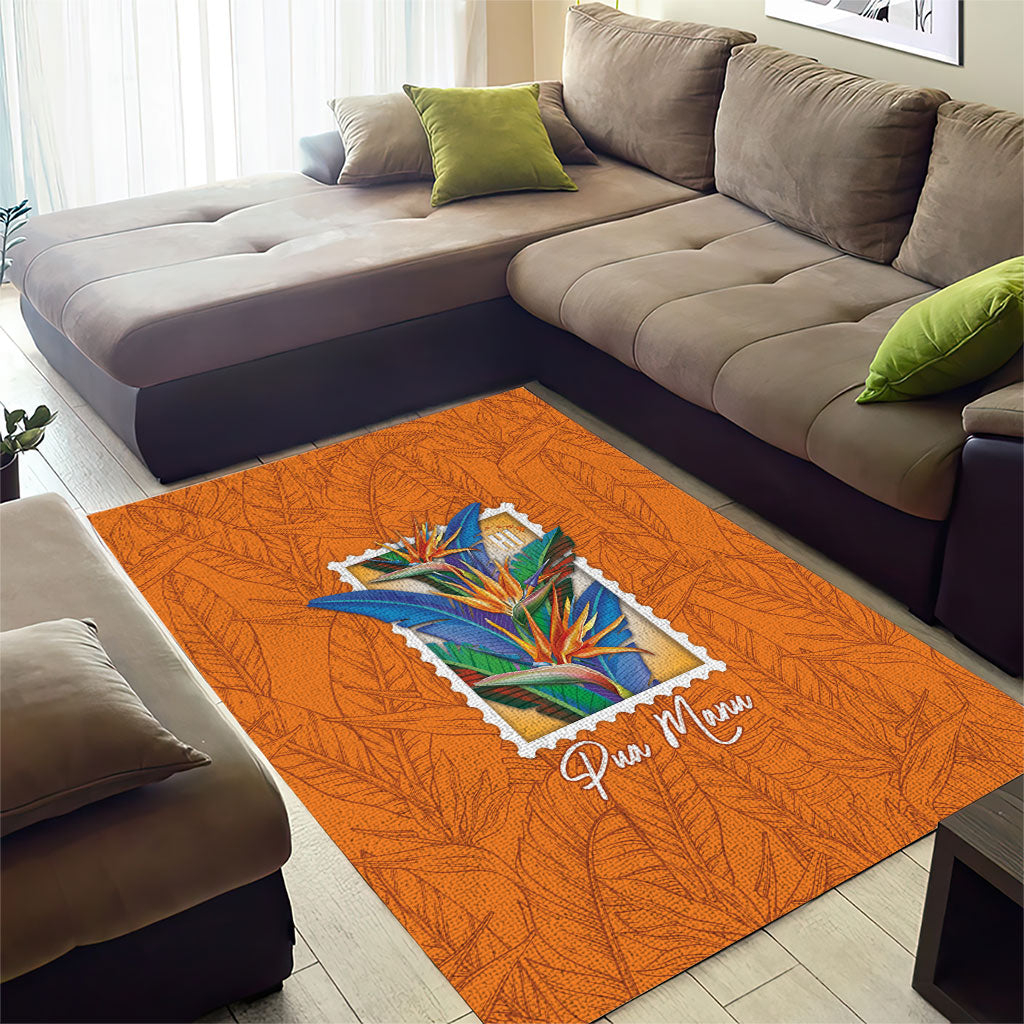 Aloha Hawaii Pua Manu Area Rug Hawaiian Bird of Paradise Flowers Stylized Stamp LT14 - Polynesian Pride