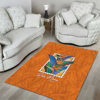 Aloha Hawaii Pua Manu Area Rug Hawaiian Bird of Paradise Flowers Stylized Stamp LT14 - Polynesian Pride