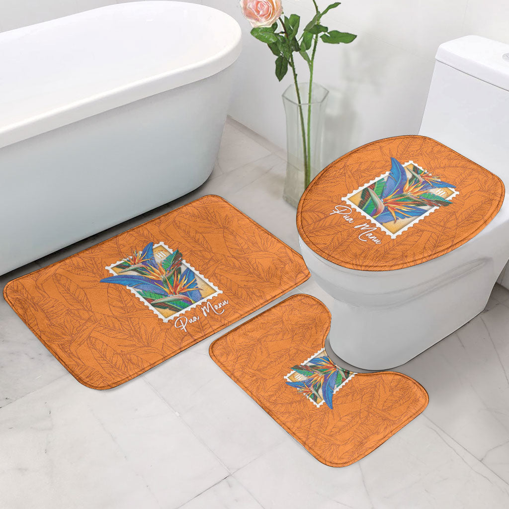 Aloha Hawaii Pua Manu Bathroom Set Hawaiian Bird of Paradise Flowers Stylized Stamp LT14 - Polynesian Pride
