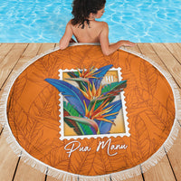 Aloha Hawaii Pua Manu Beach Blanket Hawaiian Bird of Paradise Flowers Stylized Stamp LT14 - Polynesian Pride