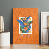 Aloha Hawaii Pua Manu Canvas Wall Art Hawaiian Bird of Paradise Flowers Stylized Stamp LT14 - Polynesian Pride