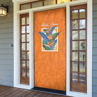 Aloha Hawaii Pua Manu Door Cover Hawaiian Bird of Paradise Flowers Stylized Stamp LT14 - Polynesian Pride