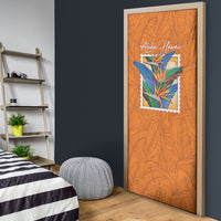 Aloha Hawaii Pua Manu Door Cover Hawaiian Bird of Paradise Flowers Stylized Stamp LT14 - Polynesian Pride