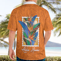 Aloha Hawaii Pua Manu Hawaiian Shirt Hawaiian Bird of Paradise Flowers Stylized Stamp LT14 - Polynesian Pride