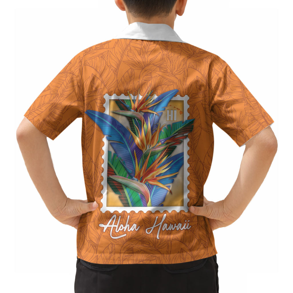 Aloha Hawaii Pua Manu Hawaiian Shirt Hawaiian Bird of Paradise Flowers Stylized Stamp LT14 - Polynesian Pride