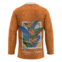 Aloha Hawaii Pua Manu Hockey Jersey Hawaiian Bird of Paradise Flowers Stylized Stamp LT14 - Polynesian Pride