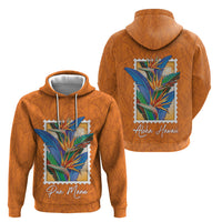 Aloha Hawaii Pua Manu Hoodie Hawaiian Bird of Paradise Flowers Stylized Stamp LT14 - Polynesian Pride