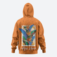 Aloha Hawaii Pua Manu Hoodie Hawaiian Bird of Paradise Flowers Stylized Stamp LT14 - Polynesian Pride