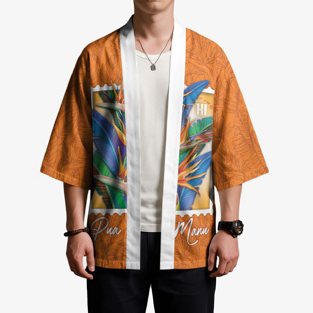 Aloha Hawaii Pua Manu Kimono Hawaiian Bird of Paradise Flowers Stylized Stamp LT14 - Polynesian Pride