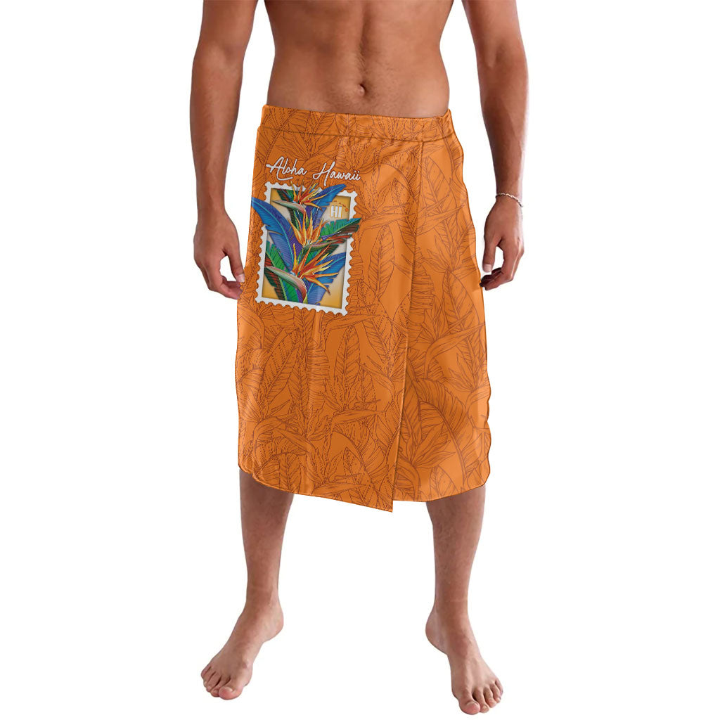 Aloha Hawaii Pua Manu Lavalava Hawaiian Bird of Paradise Flowers Stylized Stamp LT14 Orange - Polynesian Pride