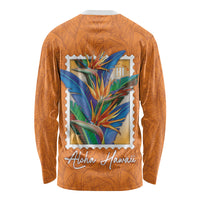 Aloha Hawaii Pua Manu Long Sleeve Shirt Hawaiian Bird of Paradise Flowers Stylized Stamp LT14 - Polynesian Pride