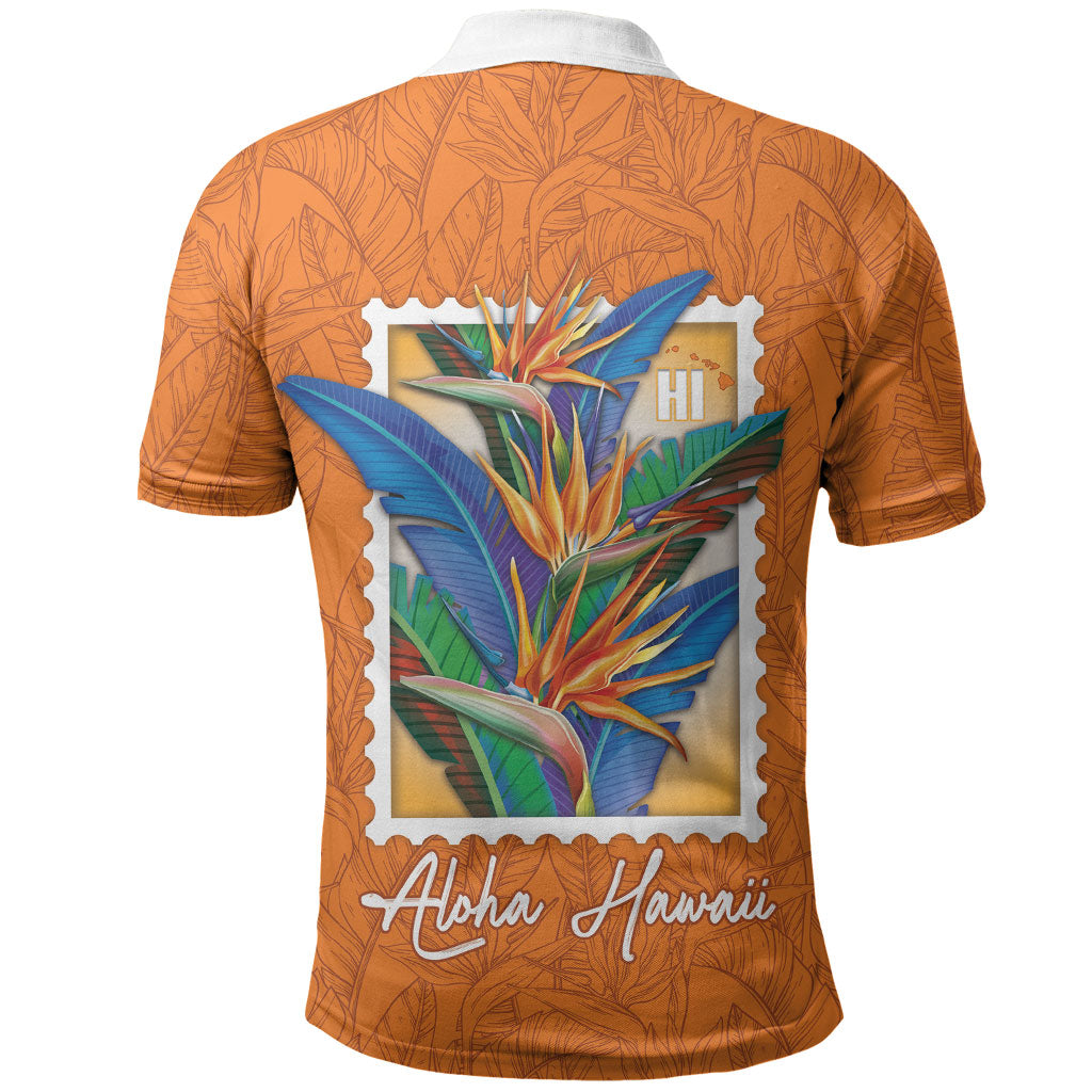 Aloha Hawaii Pua Manu Polo Shirt Hawaiian Bird of Paradise Flowers Stylized Stamp LT14 - Polynesian Pride