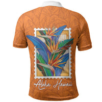 Aloha Hawaii Pua Manu Polo Shirt Hawaiian Bird of Paradise Flowers Stylized Stamp LT14 - Polynesian Pride