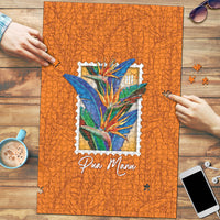 Aloha Hawaii Pua Manu Puzzle Hawaiian Bird of Paradise Flowers Stylized Stamp LT14 Orange - Polynesian Pride