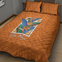 Aloha Hawaii Pua Manu Quilt Bed Set Hawaiian Bird of Paradise Flowers Stylized Stamp LT14 - Polynesian Pride
