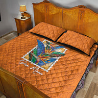 Aloha Hawaii Pua Manu Quilt Bed Set Hawaiian Bird of Paradise Flowers Stylized Stamp LT14 - Polynesian Pride