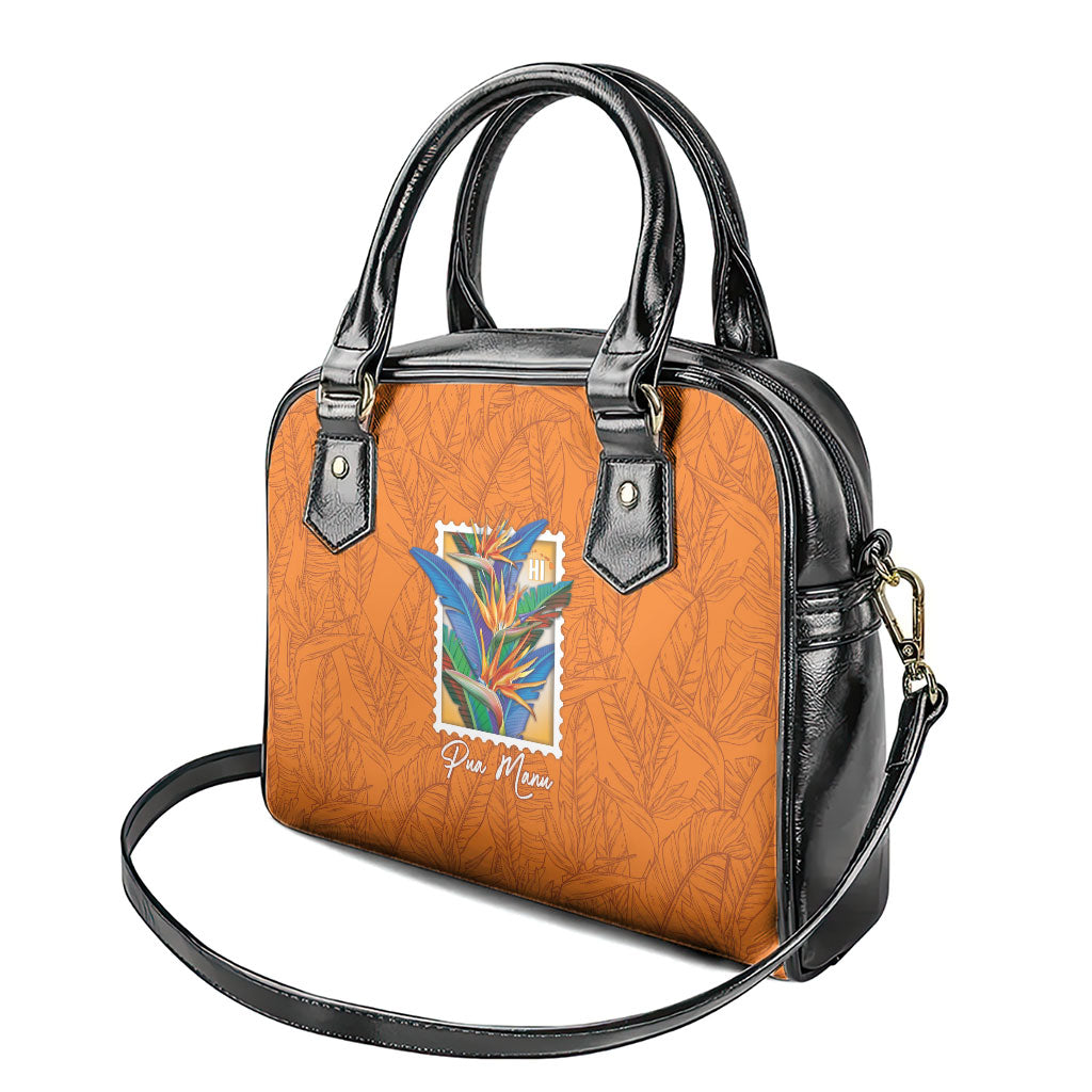 Aloha Hawaii Pua Manu Shoulder Handbag Hawaiian Bird of Paradise Flowers Stylized Stamp LT14 - Polynesian Pride