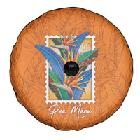 Aloha Hawaii Pua Manu Spare Tire Cover Hawaiian Bird of Paradise Flowers Stylized Stamp LT14 - Polynesian Pride