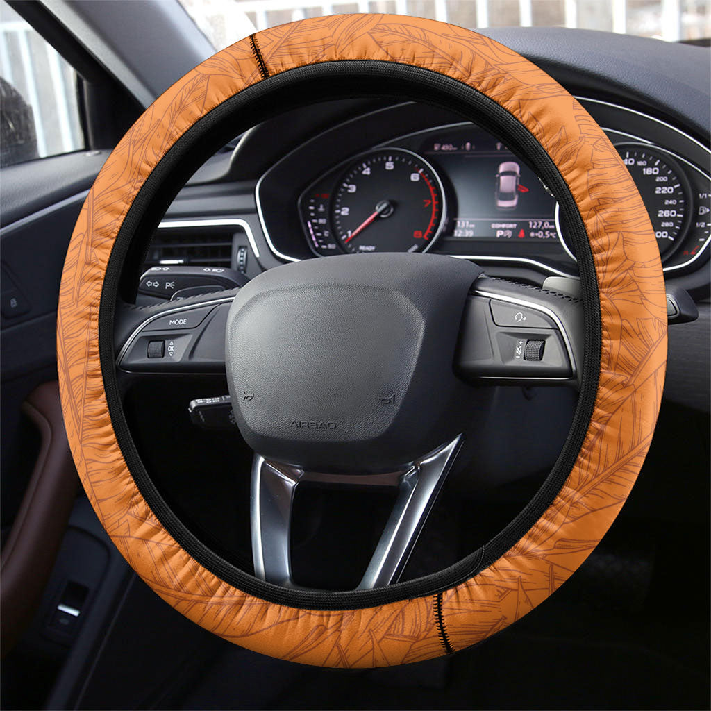Aloha Hawaii Pua Manu Steering Wheel Cover Hawaiian Bird of Paradise Flowers Stylized Stamp LT14 - Polynesian Pride