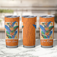 Aloha Hawaii Pua Manu Tumbler Cup Hawaiian Bird of Paradise Flowers Stylized Stamp LT14 - Polynesian Pride