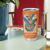 Aloha Hawaii Pua Manu Tumbler Cup Hawaiian Bird of Paradise Flowers Stylized Stamp LT14 - Polynesian Pride