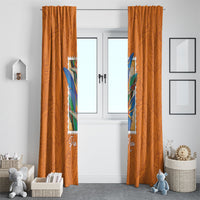 Aloha Hawaii Pua Manu Window Curtain Hawaiian Bird of Paradise Flowers Stylized Stamp LT14 - Polynesian Pride