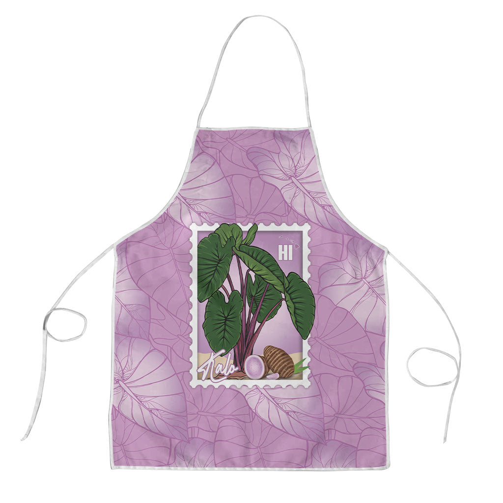 Aloha Hawaii Kalo Apron Hawaiian Taro Leaves Stylized Stamp LT14 Purple - Polynesian Pride
