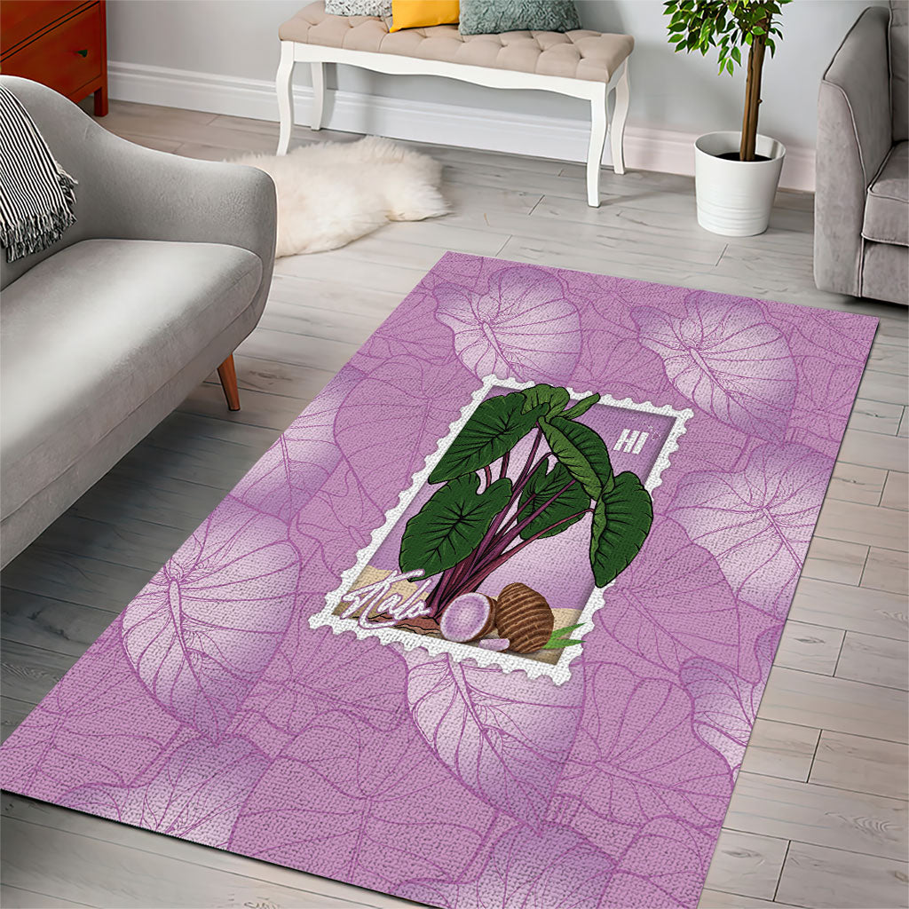 Aloha Hawaii Kalo Area Rug Hawaiian Taro Leaves Stylized Stamp LT14 - Polynesian Pride
