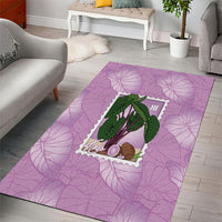 Aloha Hawaii Kalo Area Rug Hawaiian Taro Leaves Stylized Stamp LT14 - Polynesian Pride