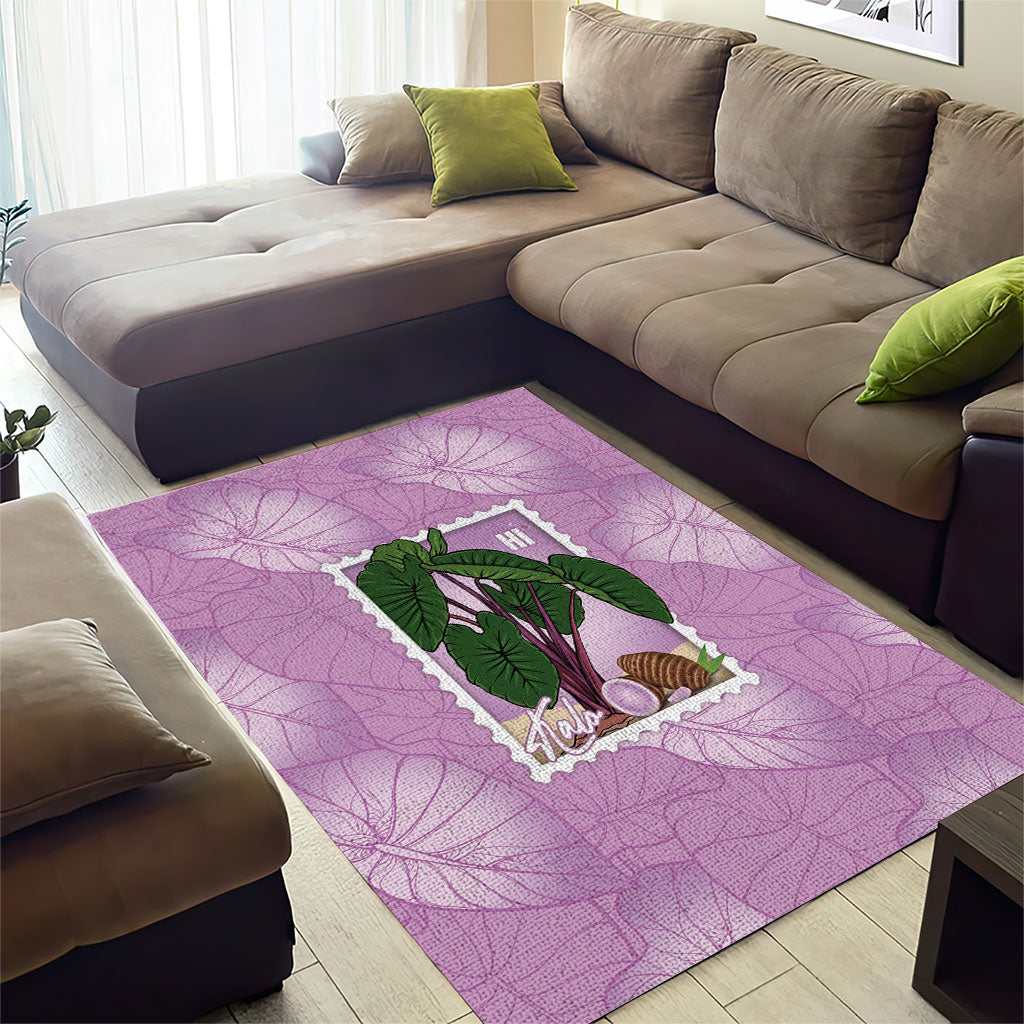 Aloha Hawaii Kalo Area Rug Hawaiian Taro Leaves Stylized Stamp LT14 - Polynesian Pride