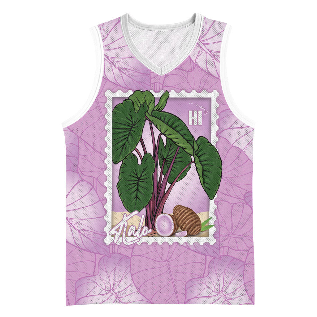 Aloha Hawaii Kalo Basketball Jersey Hawaiian Taro Leaves Stylized Stamp LT14 Unisex Purple - Polynesian Pride