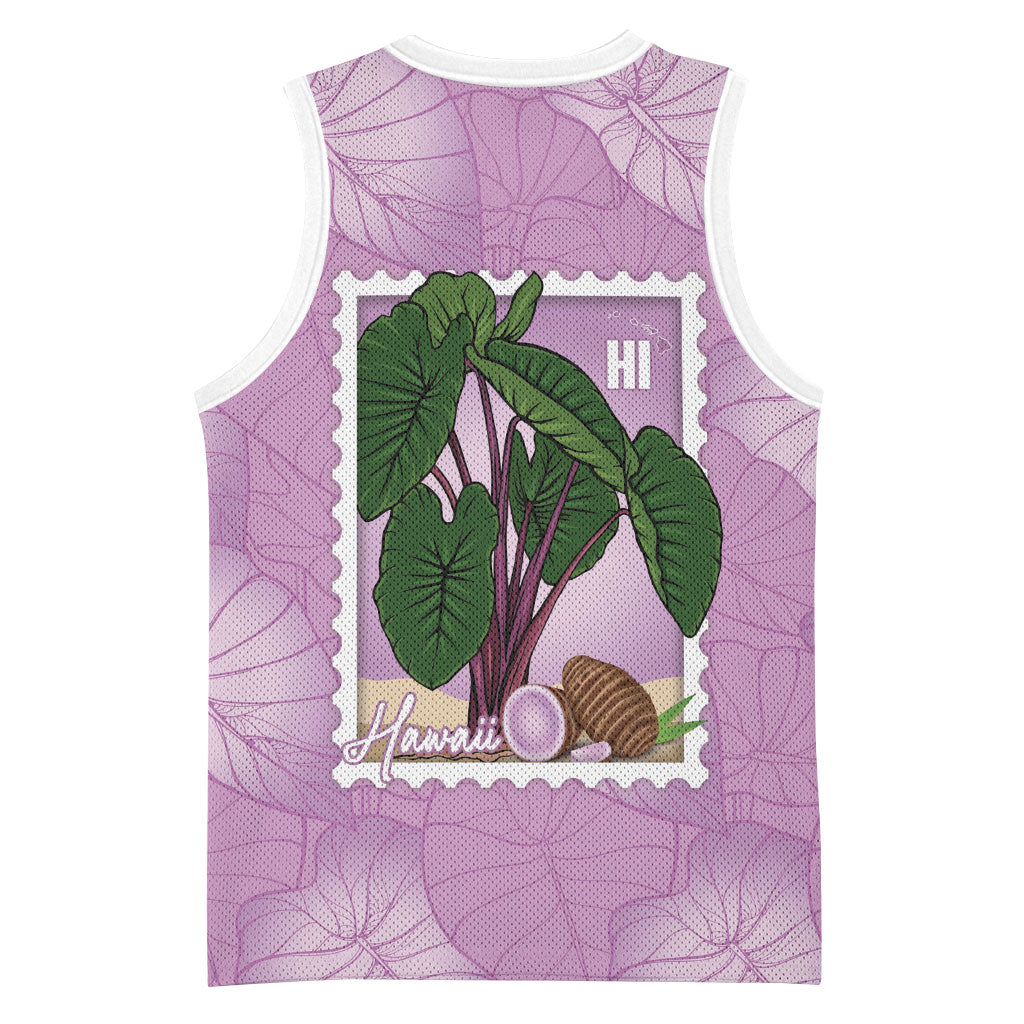 Aloha Hawaii Kalo Basketball Jersey Hawaiian Taro Leaves Stylized Stamp LT14 - Polynesian Pride