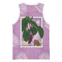 Aloha Hawaii Kalo Basketball Jersey Hawaiian Taro Leaves Stylized Stamp LT14 - Polynesian Pride