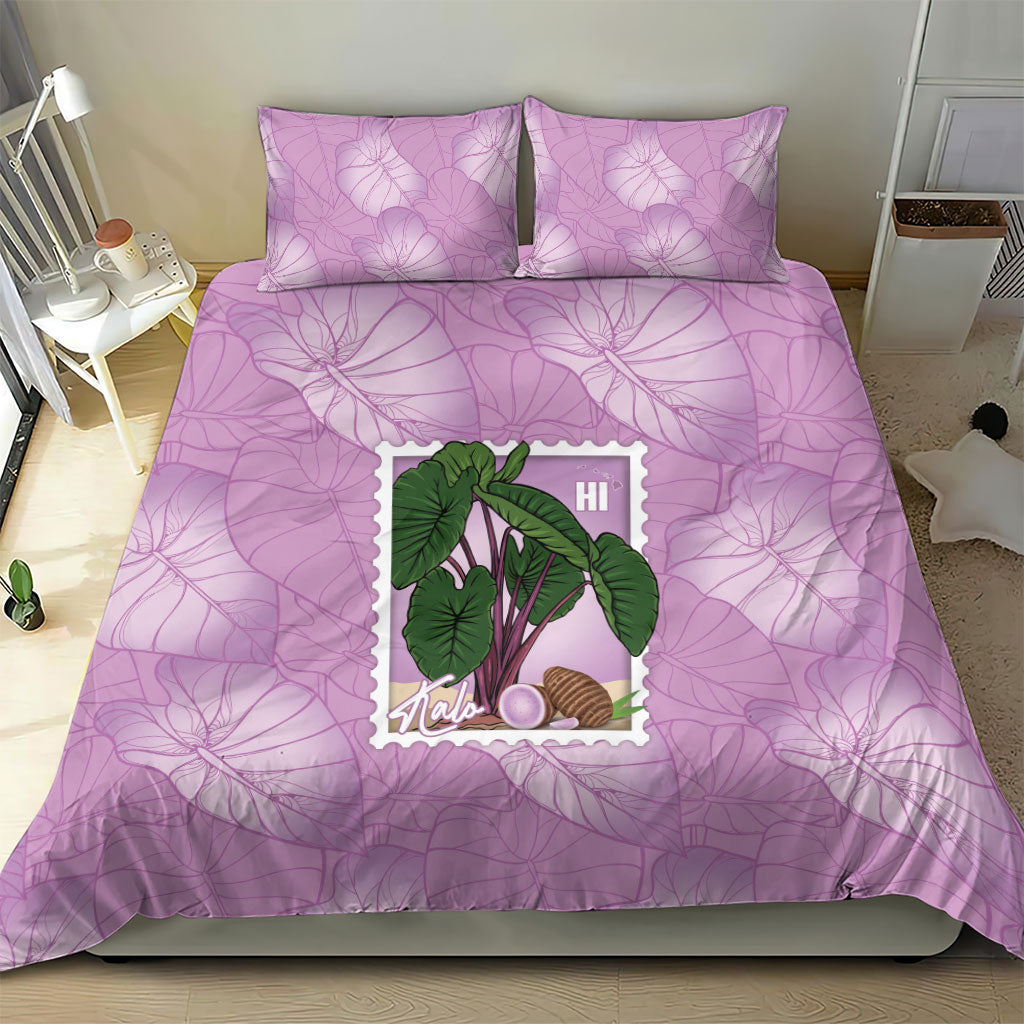 Aloha Hawaii Kalo Bedding Set Hawaiian Taro Leaves Stylized Stamp LT14 - Polynesian Pride