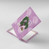 Aloha Hawaii Kalo Canvas Wall Art Hawaiian Taro Leaves Stylized Stamp LT14 With Frame Purple - Polynesian Pride